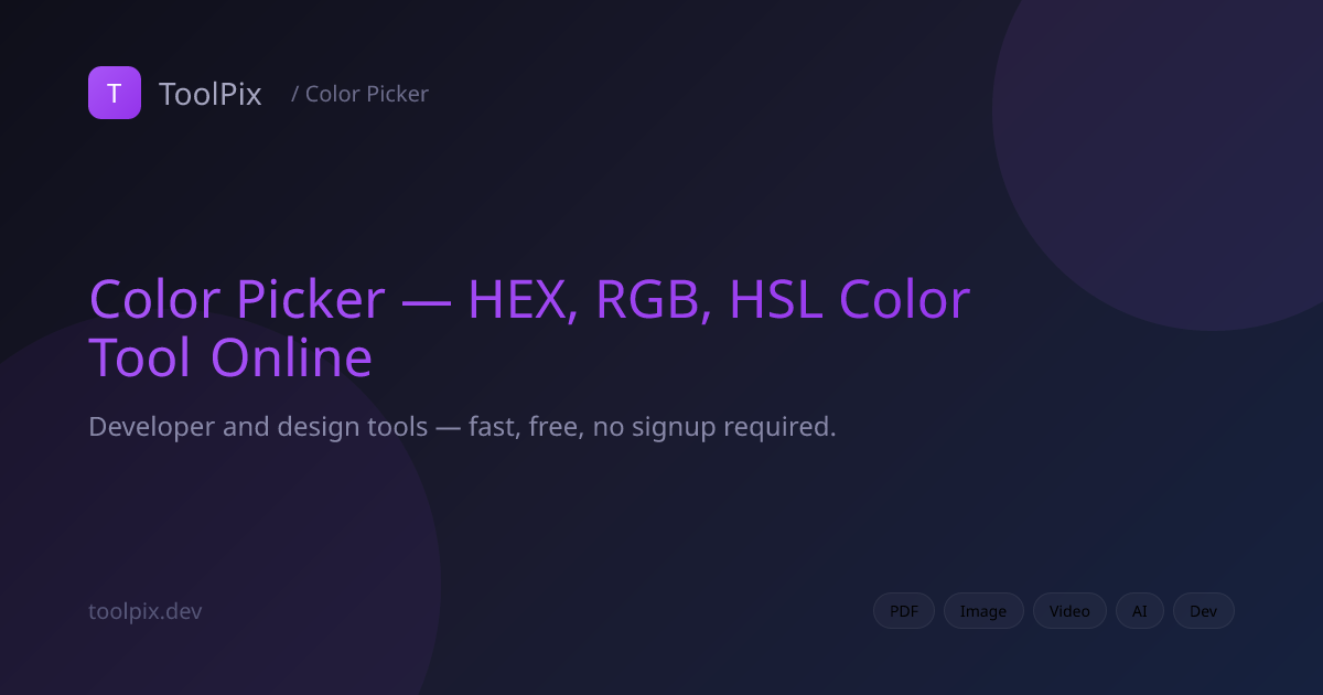 Color Picker — HEX, RGB, HSL Color Tool Online | ToolPix