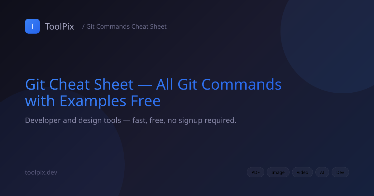 Git Cheat Sheet — All Git Commands with Examples Free | ToolPix