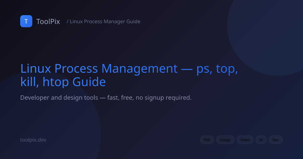 Linux Process Management — ps, top, kill, htop Guide | ToolPix