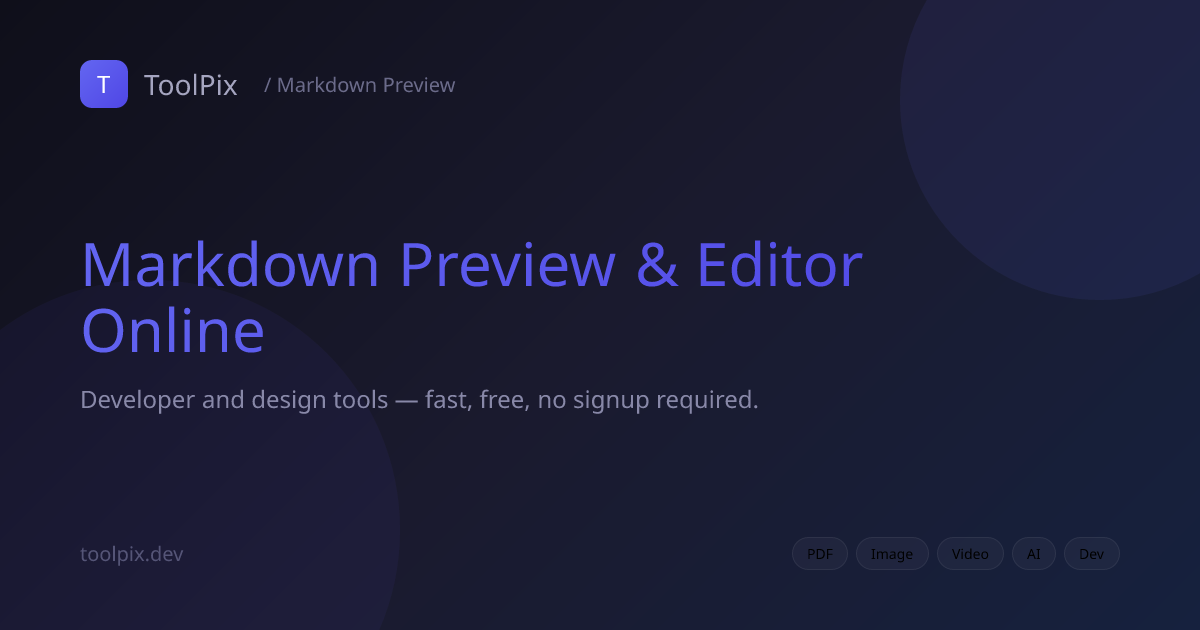 Markdown Preview & Editor Online | ToolPix