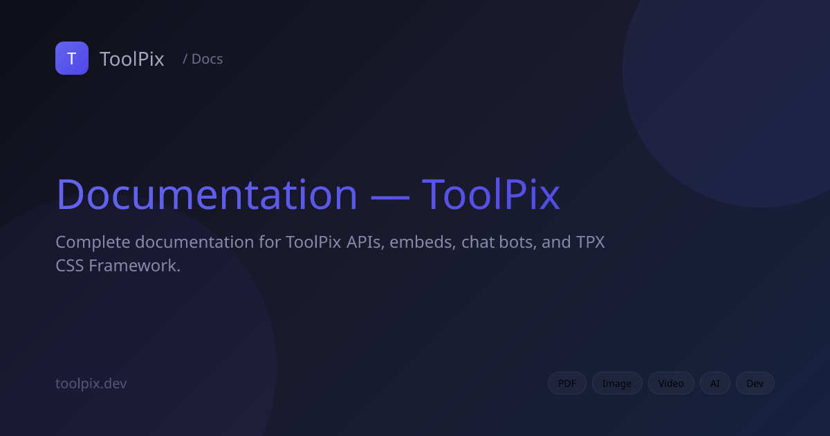 Documentation — ToolPix | ToolPix