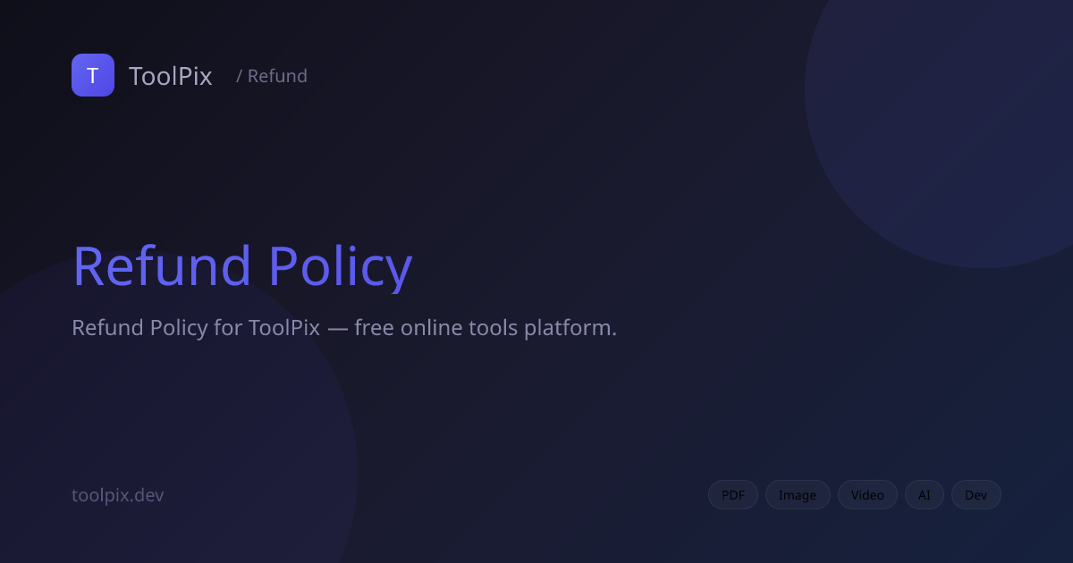 Refund Policy | ToolPix