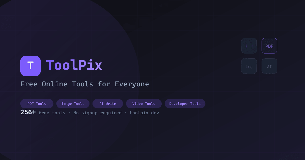 ToolPix — Free Online Developer Tools